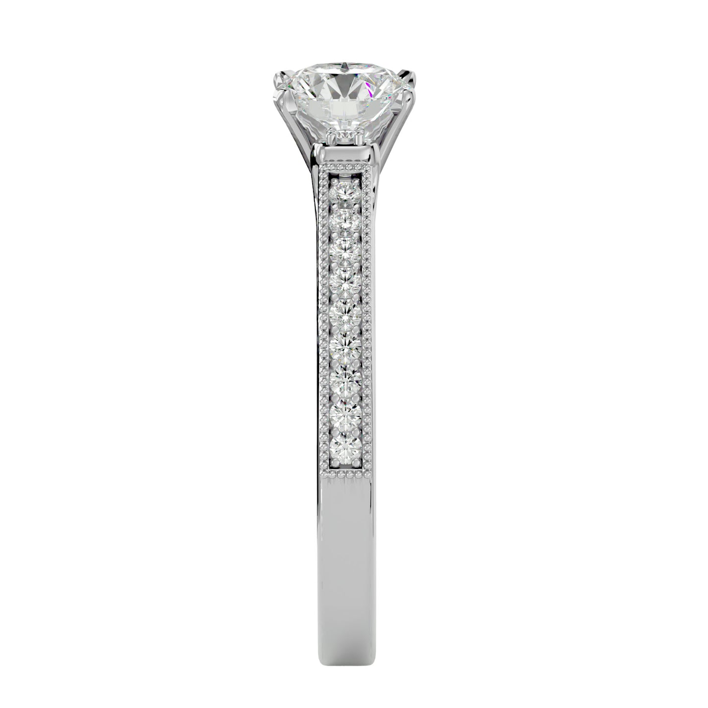 Dione side stone diamond engagement ring