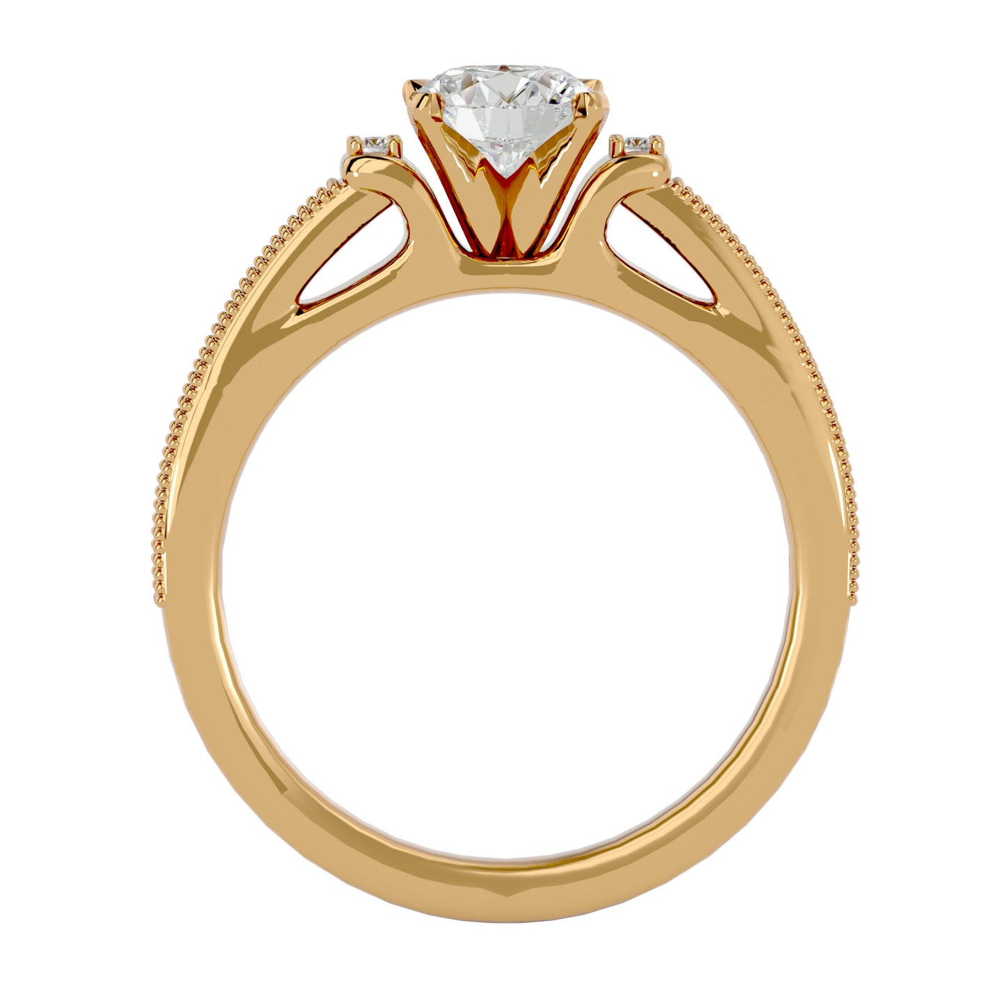 Dione side stone diamond engagement ring