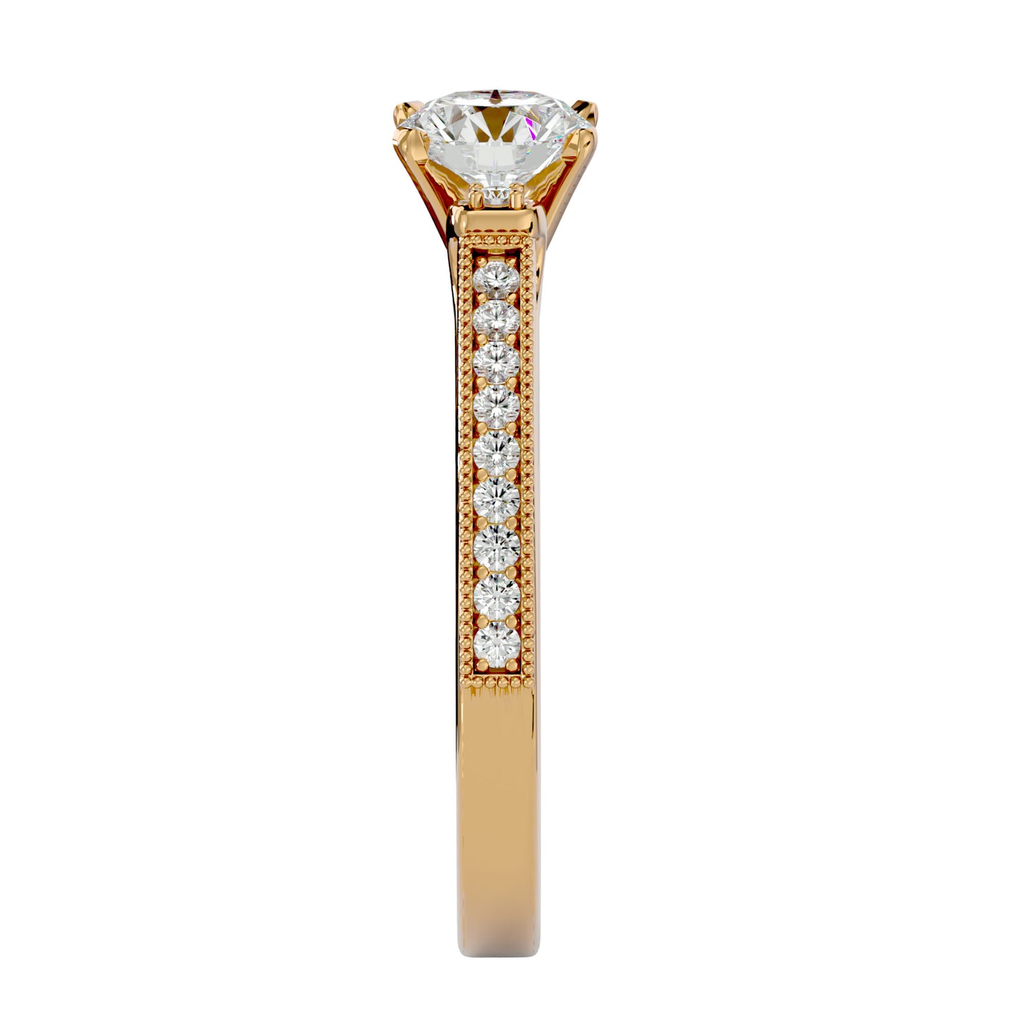 Dione side stone diamond engagement ring