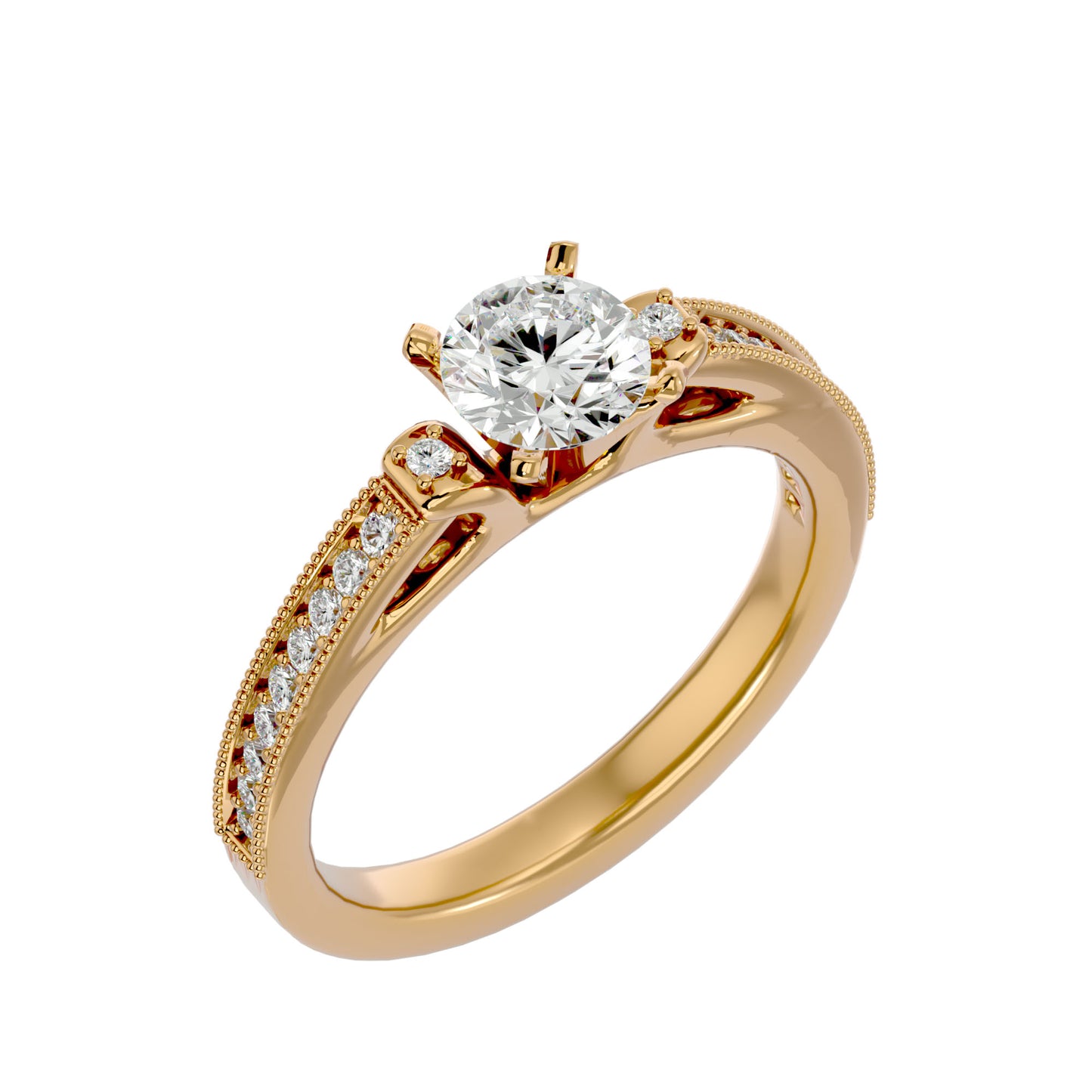 Dione side stone diamond engagement ring