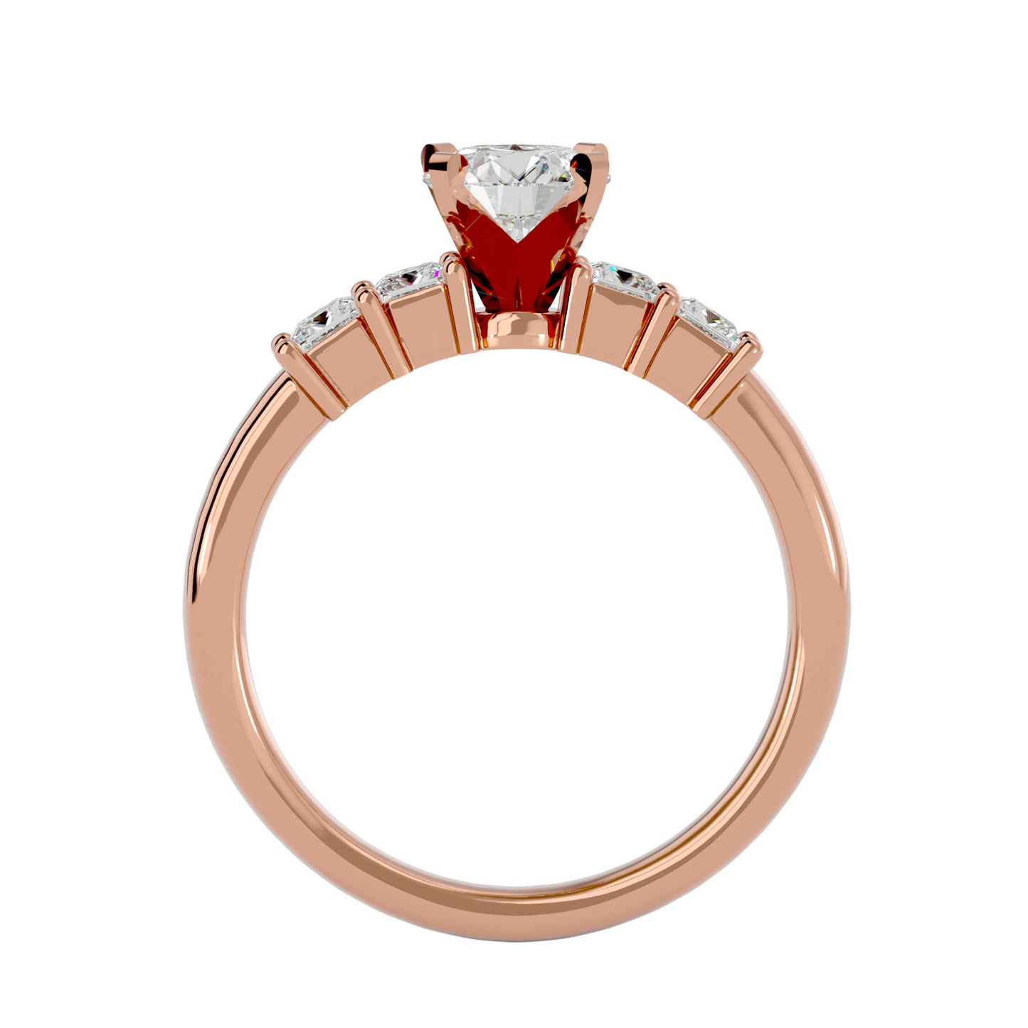 Dahliana side princess diamond engagement ring