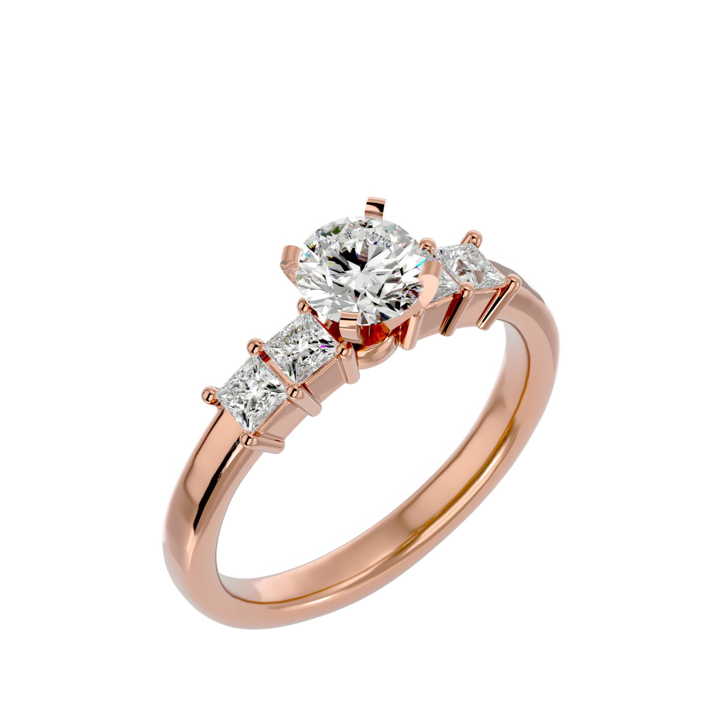 Dahliana side princess diamond engagement ring