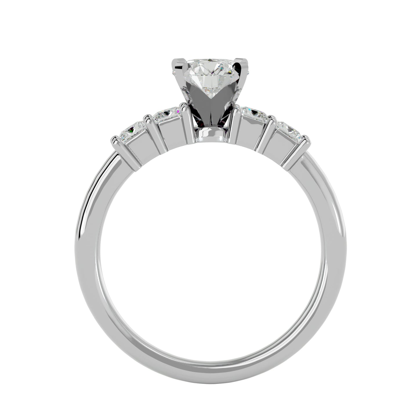 Dahliana side princess diamond engagement ring