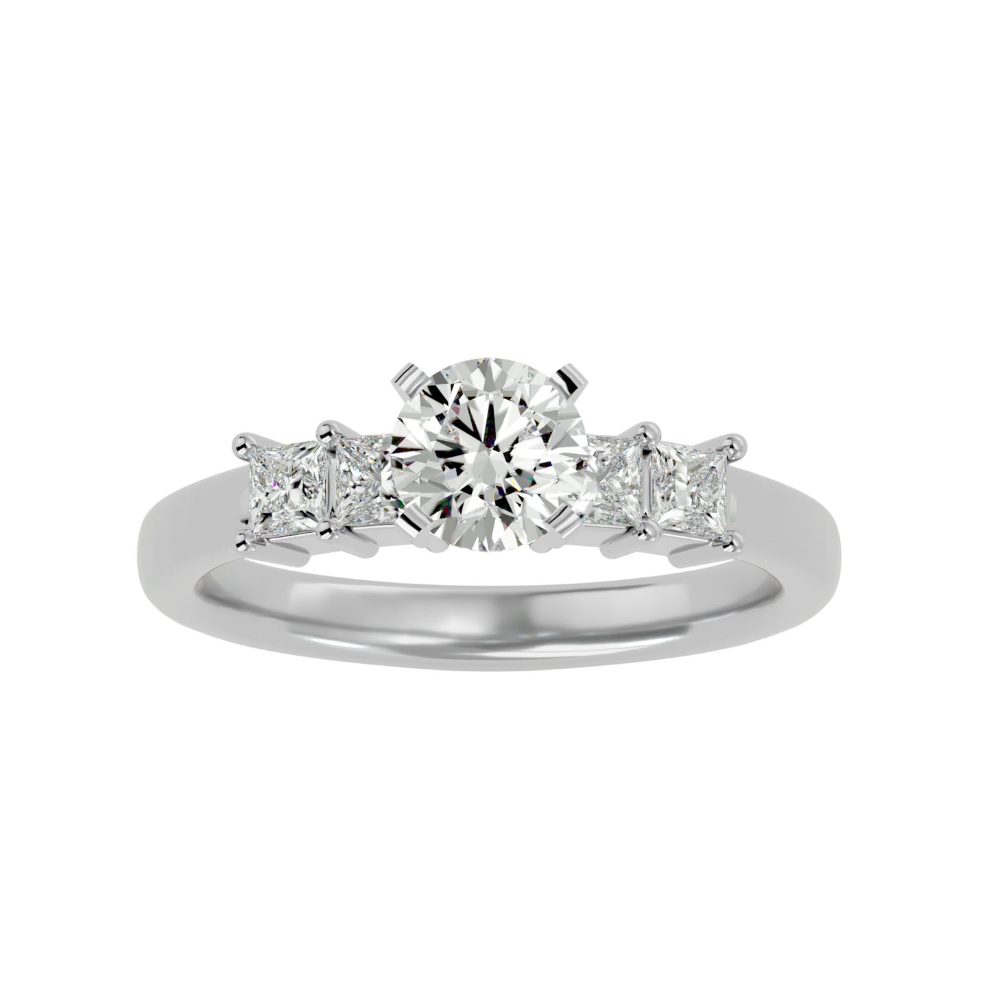 Dahliana side princess diamond engagement ring