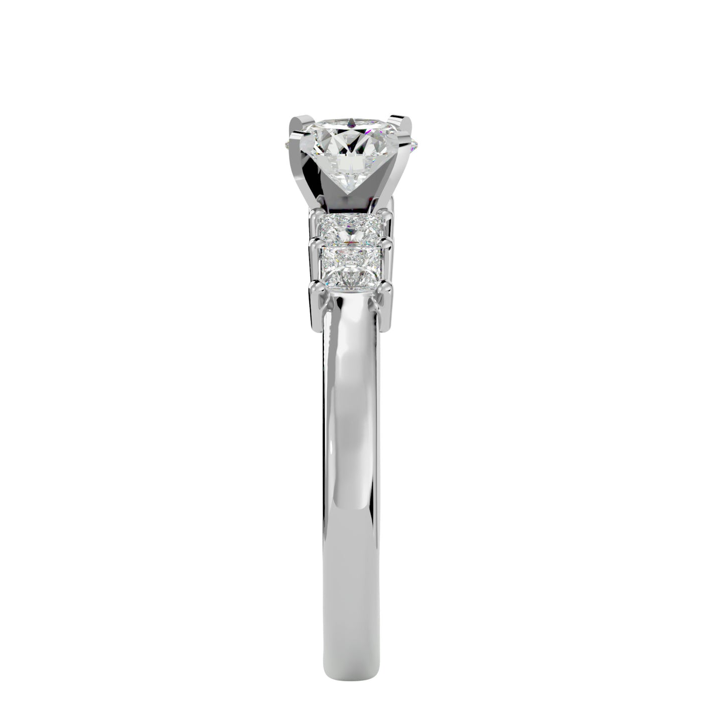 Dahliana side princess diamond engagement ring