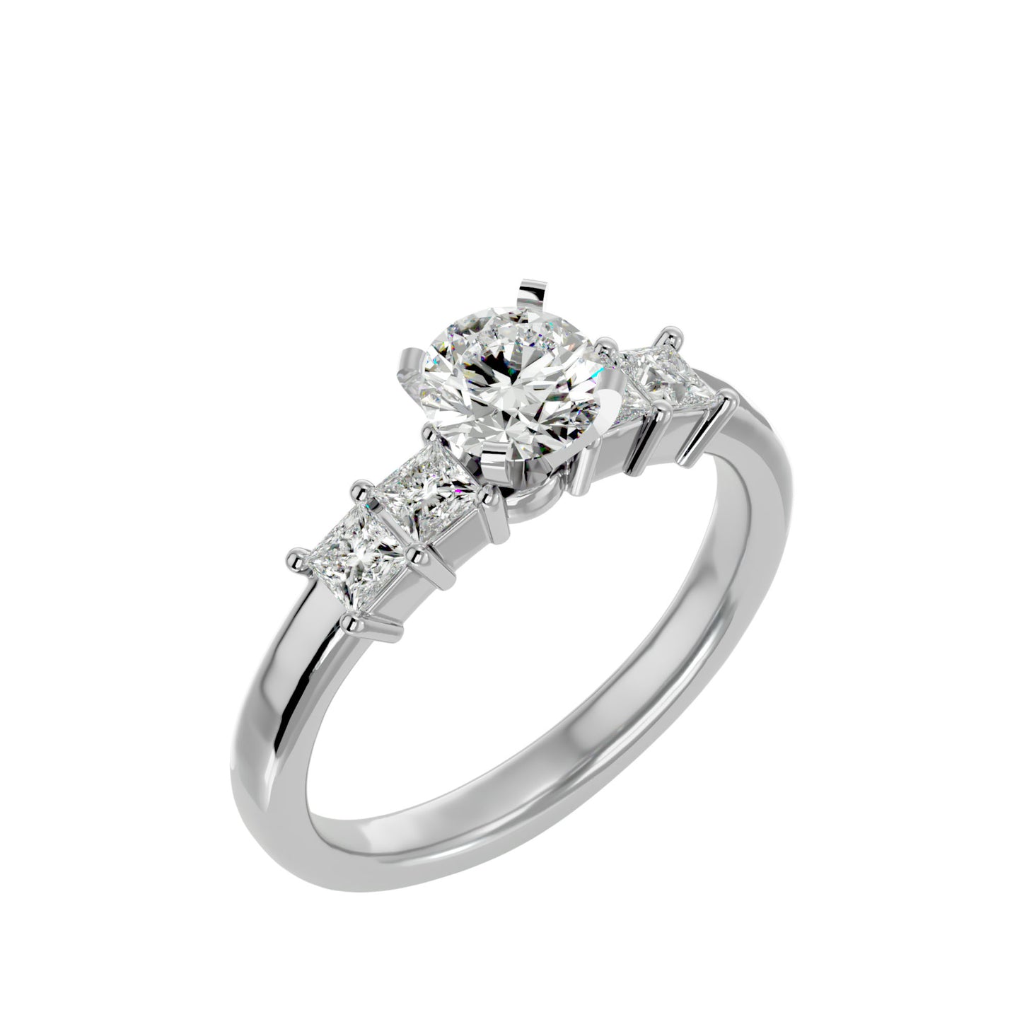 Dahliana side princess diamond engagement ring