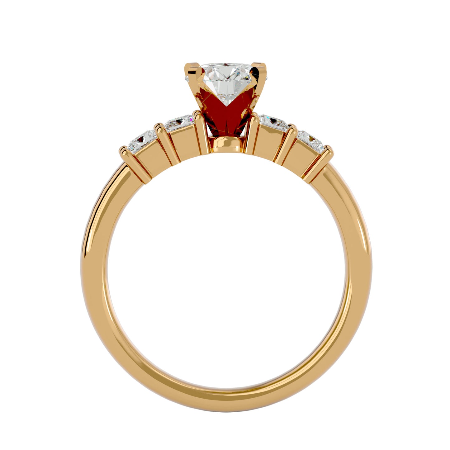 Dahliana side princess diamond engagement ring