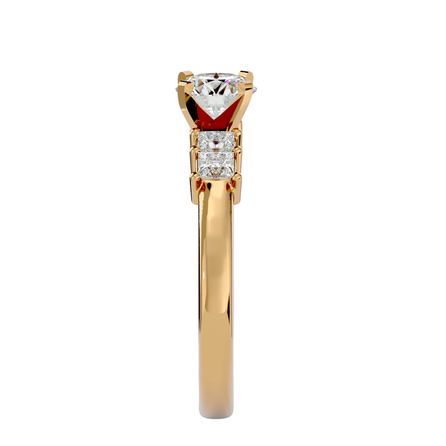 Dahliana side princess diamond engagement ring