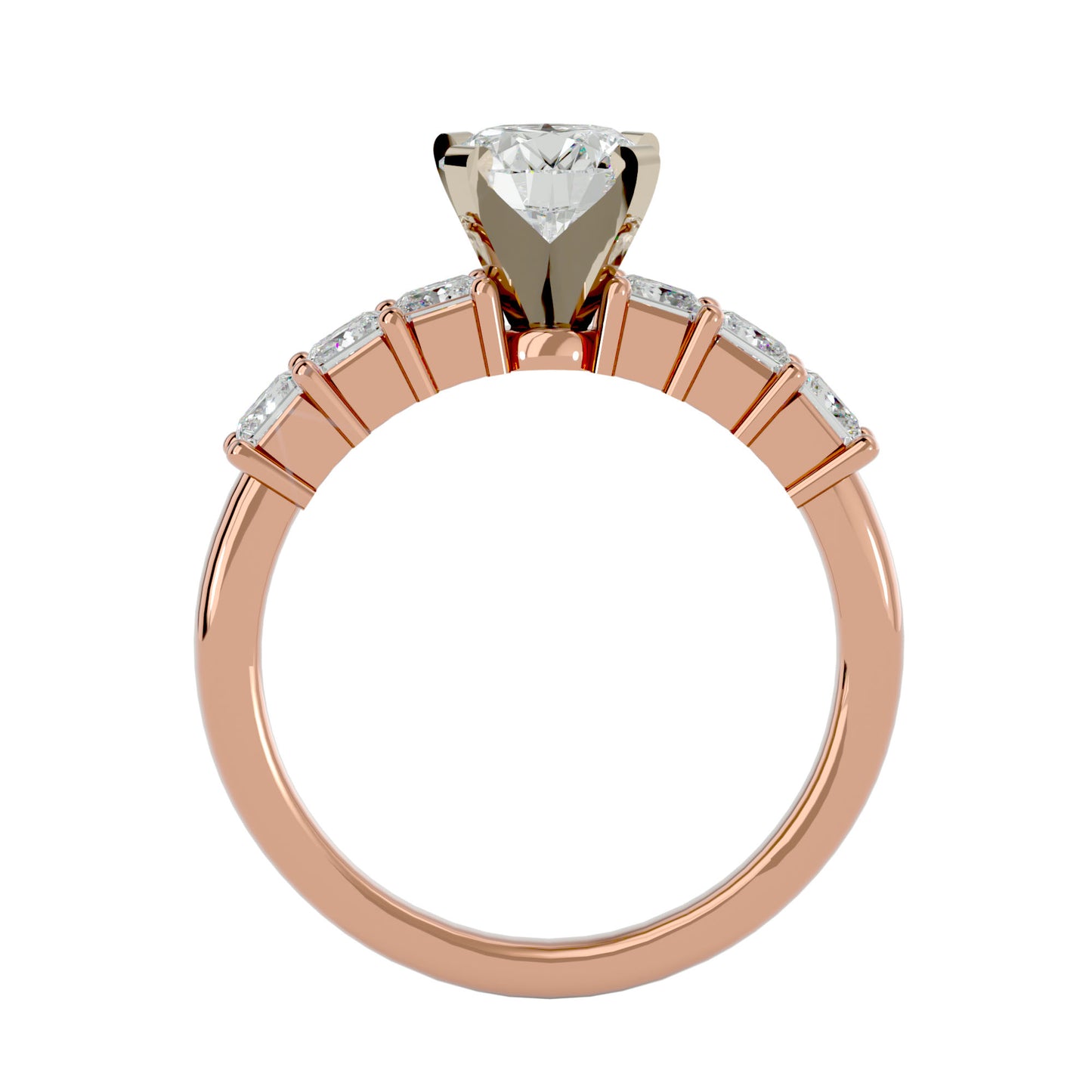 Davinia side princess diamond engagement ring