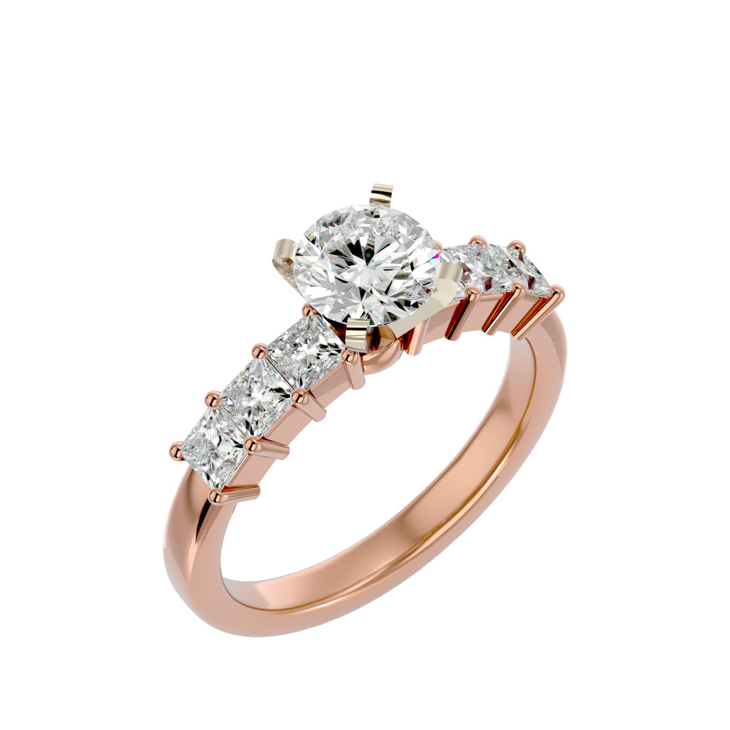 Davinia side princess diamond engagement ring