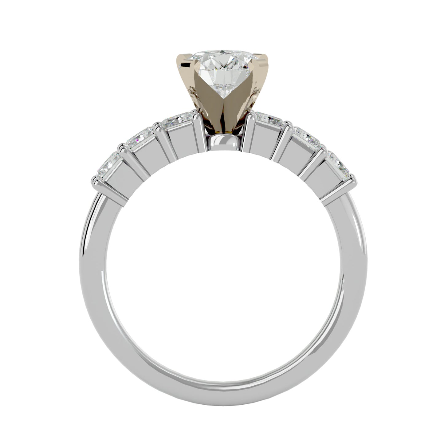 Davinia side princess diamond engagement ring