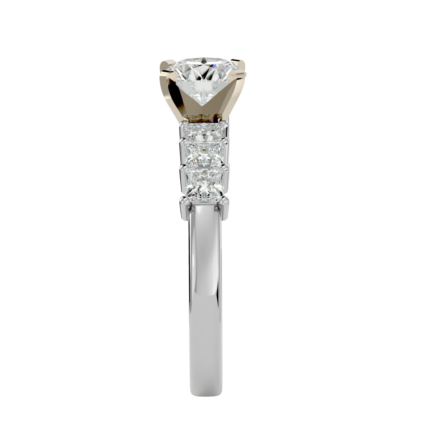 Davinia side princess diamond engagement ring