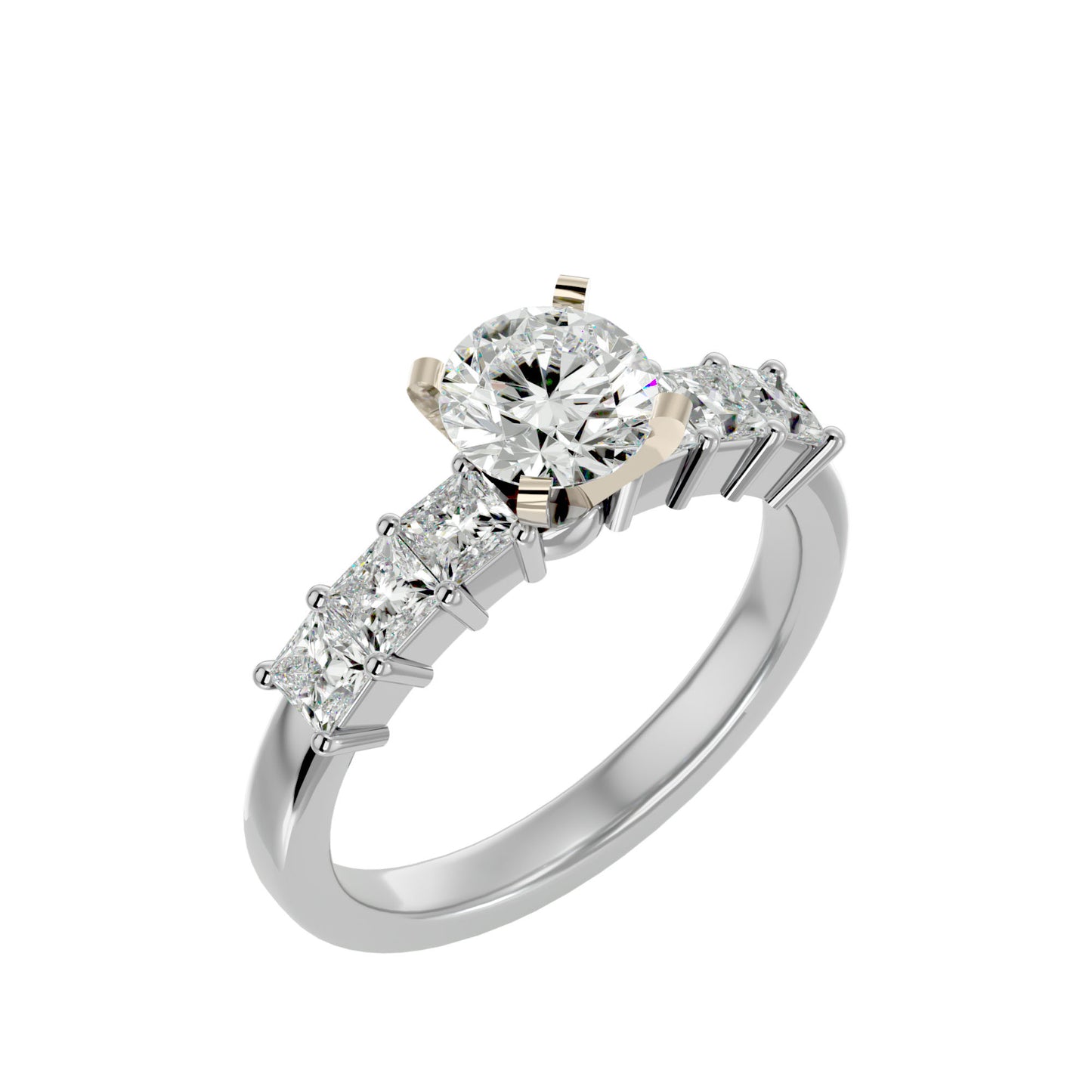 Davinia side princess diamond engagement ring
