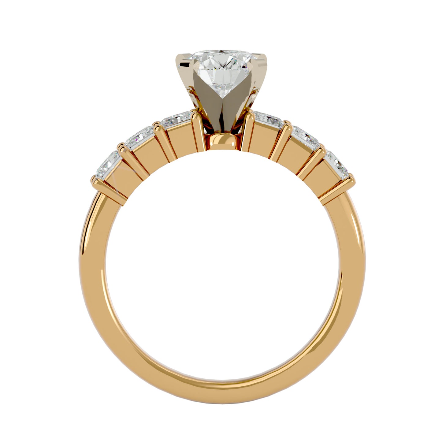 Davinia side princess diamond engagement ring