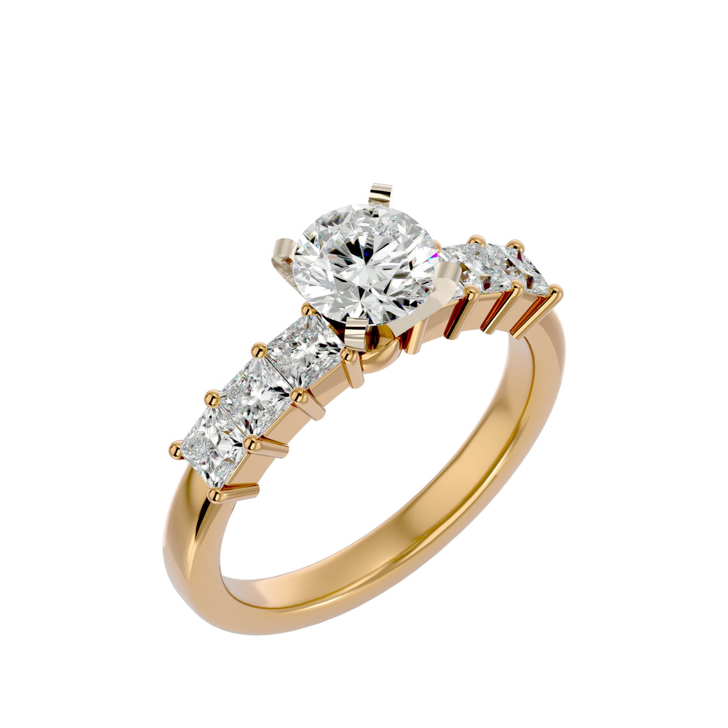 Davinia side princess diamond engagement ring