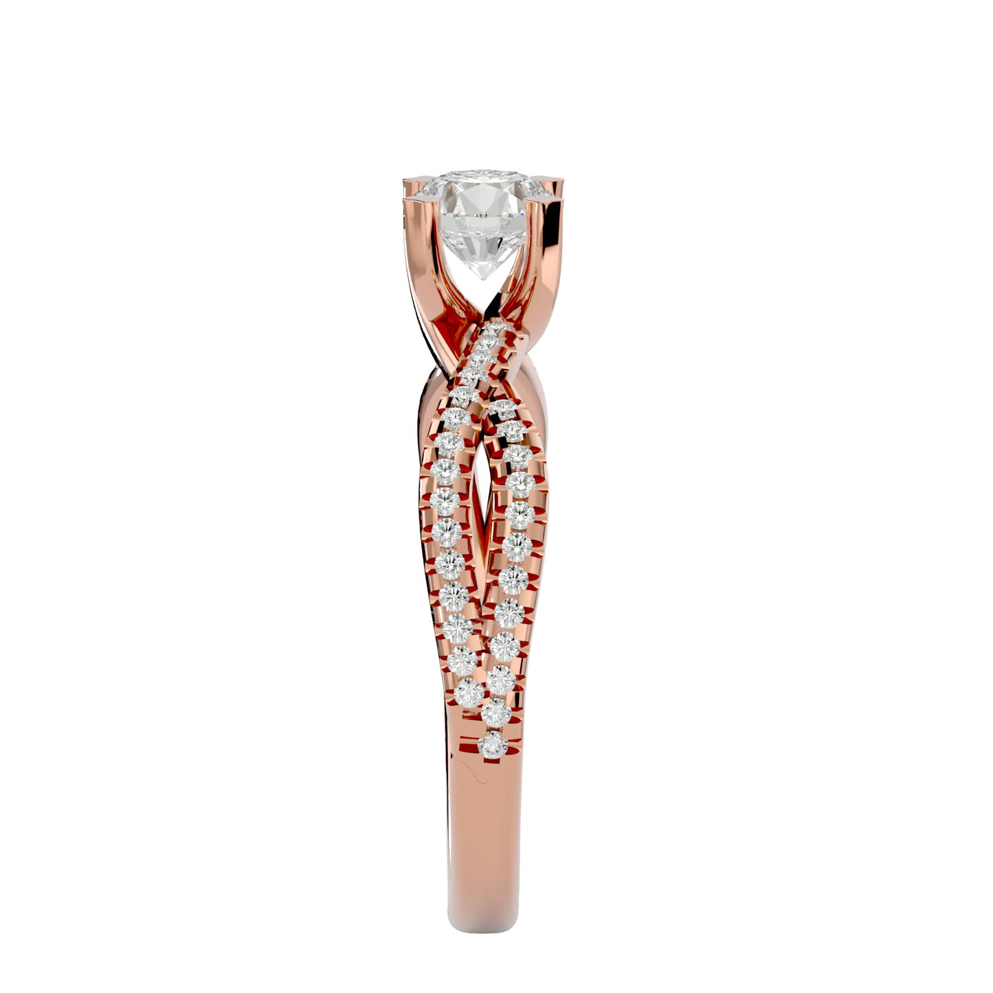 Finola criss cross diamond engagement ring