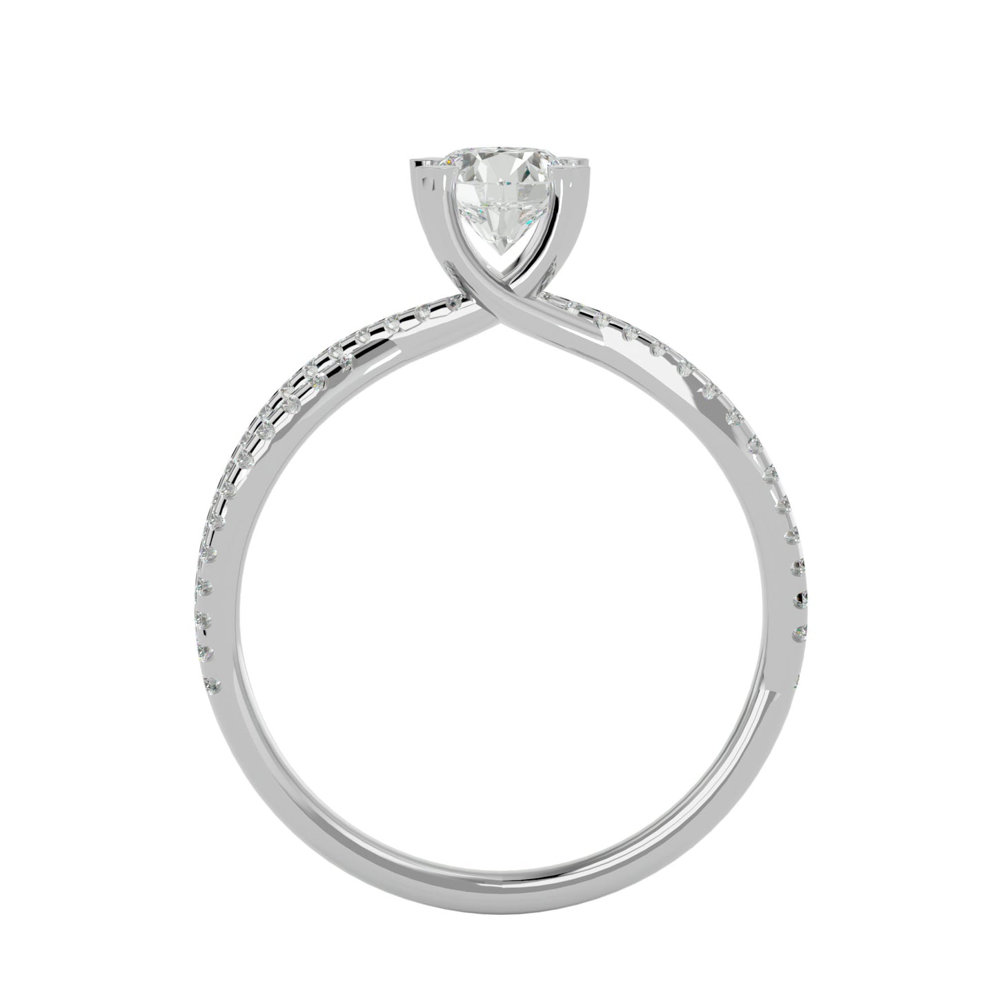 Finola criss cross diamond engagement ring