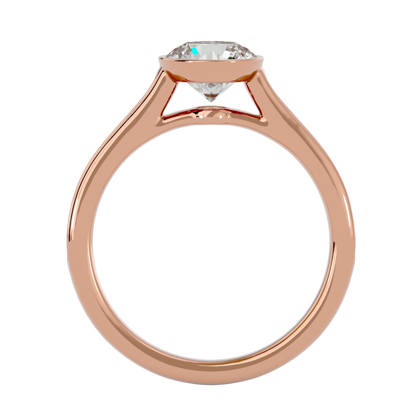 Elif bezel diamond engagement ring