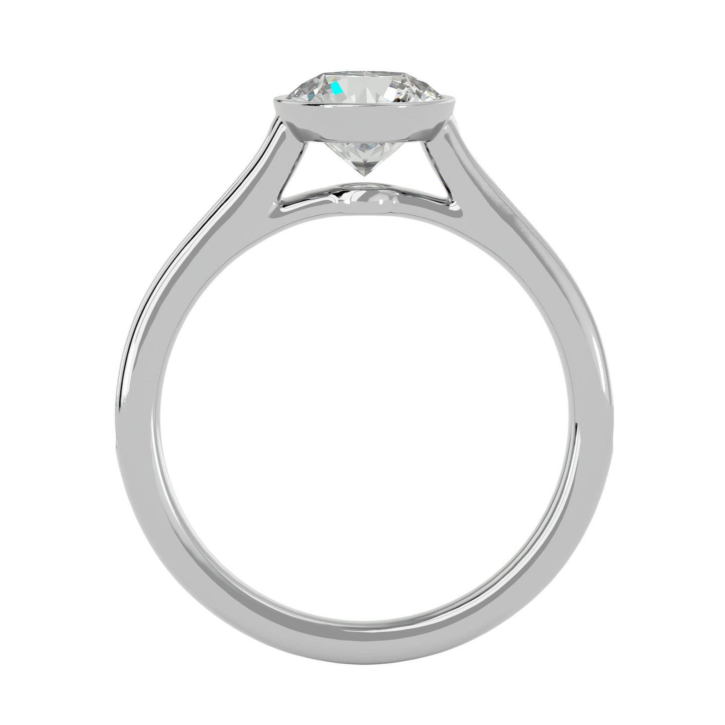 Elif bezel diamond engagement ring