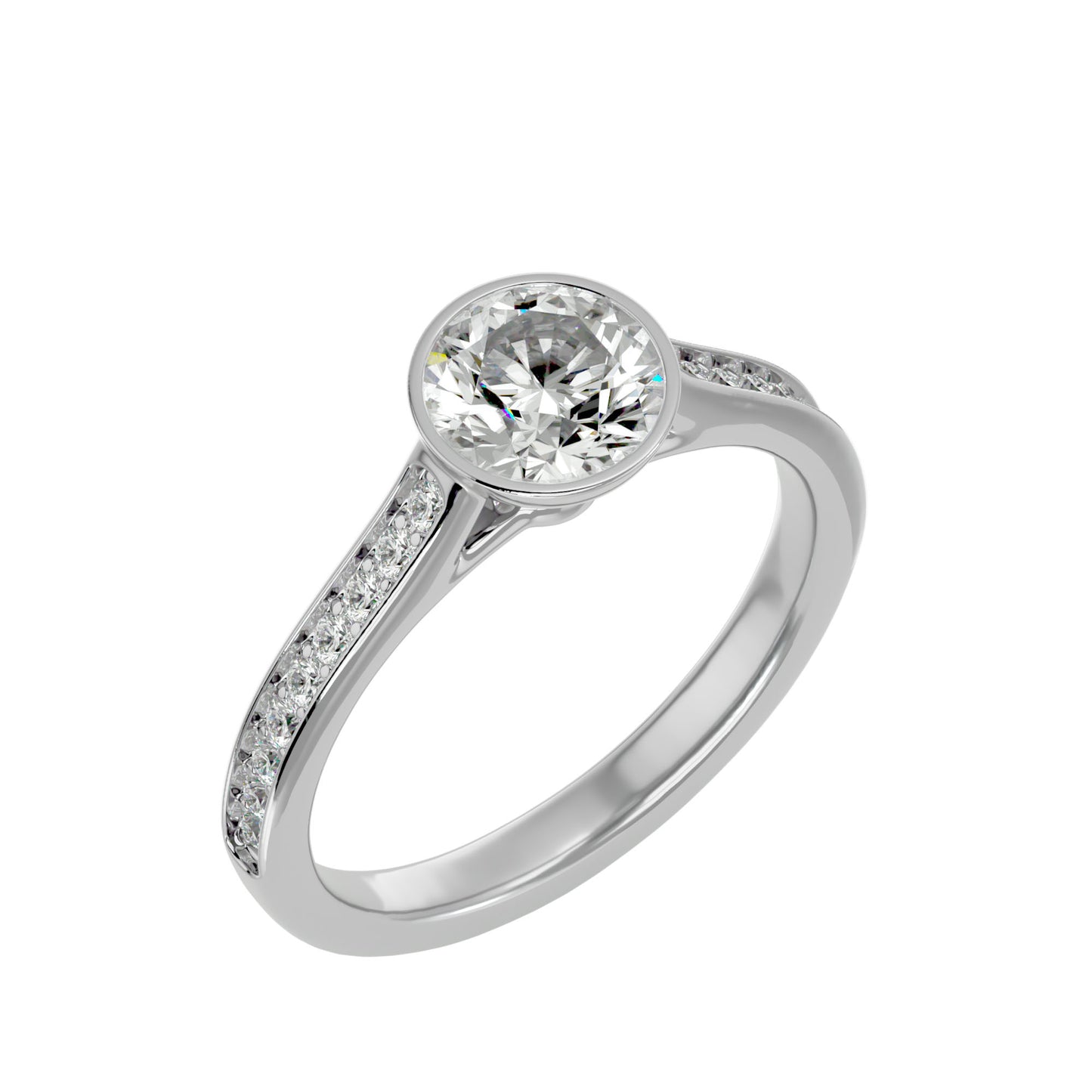 Elif bezel diamond engagement ring