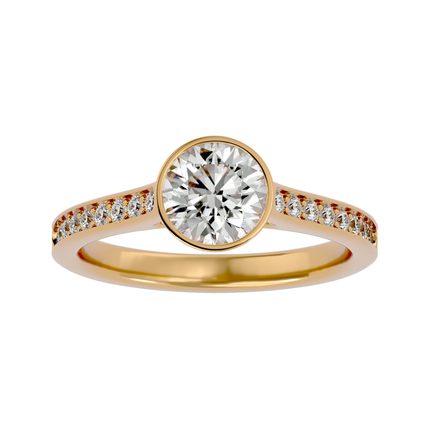 Elif bezel diamond engagement ring