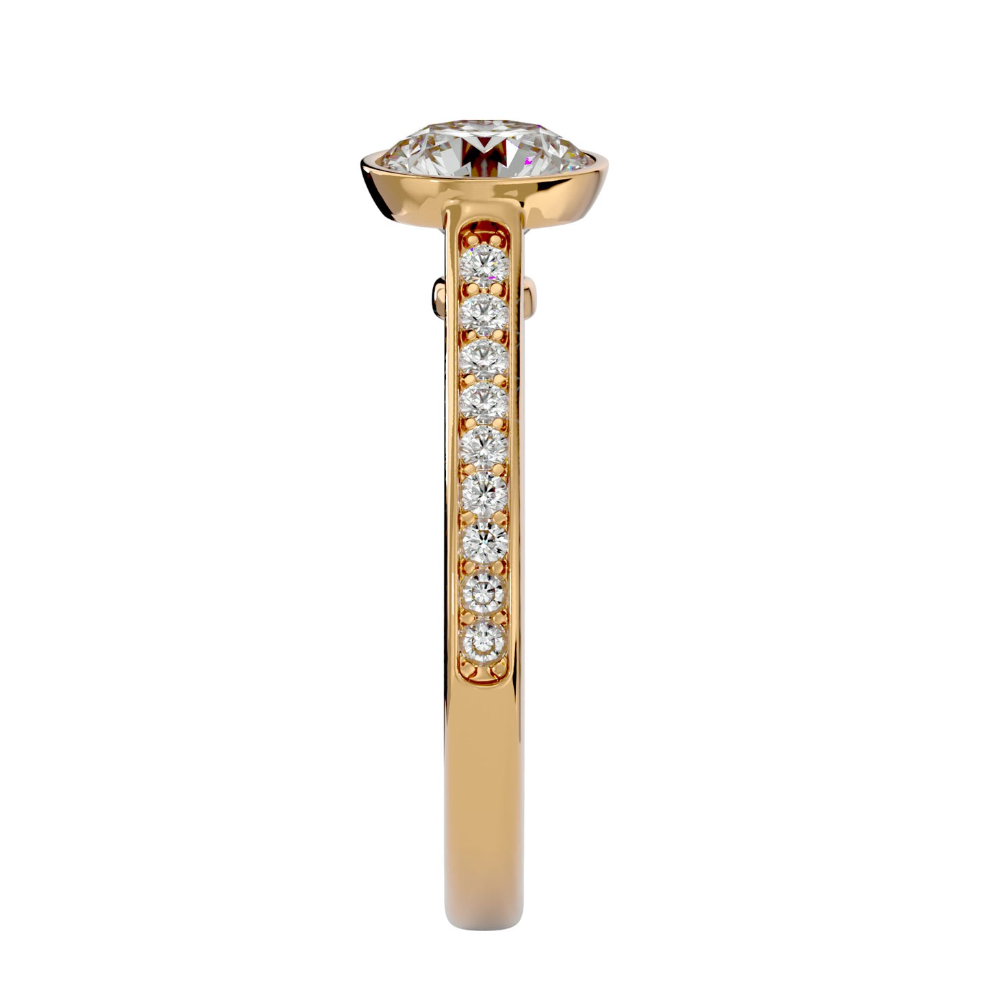 Elif bezel diamond engagement ring