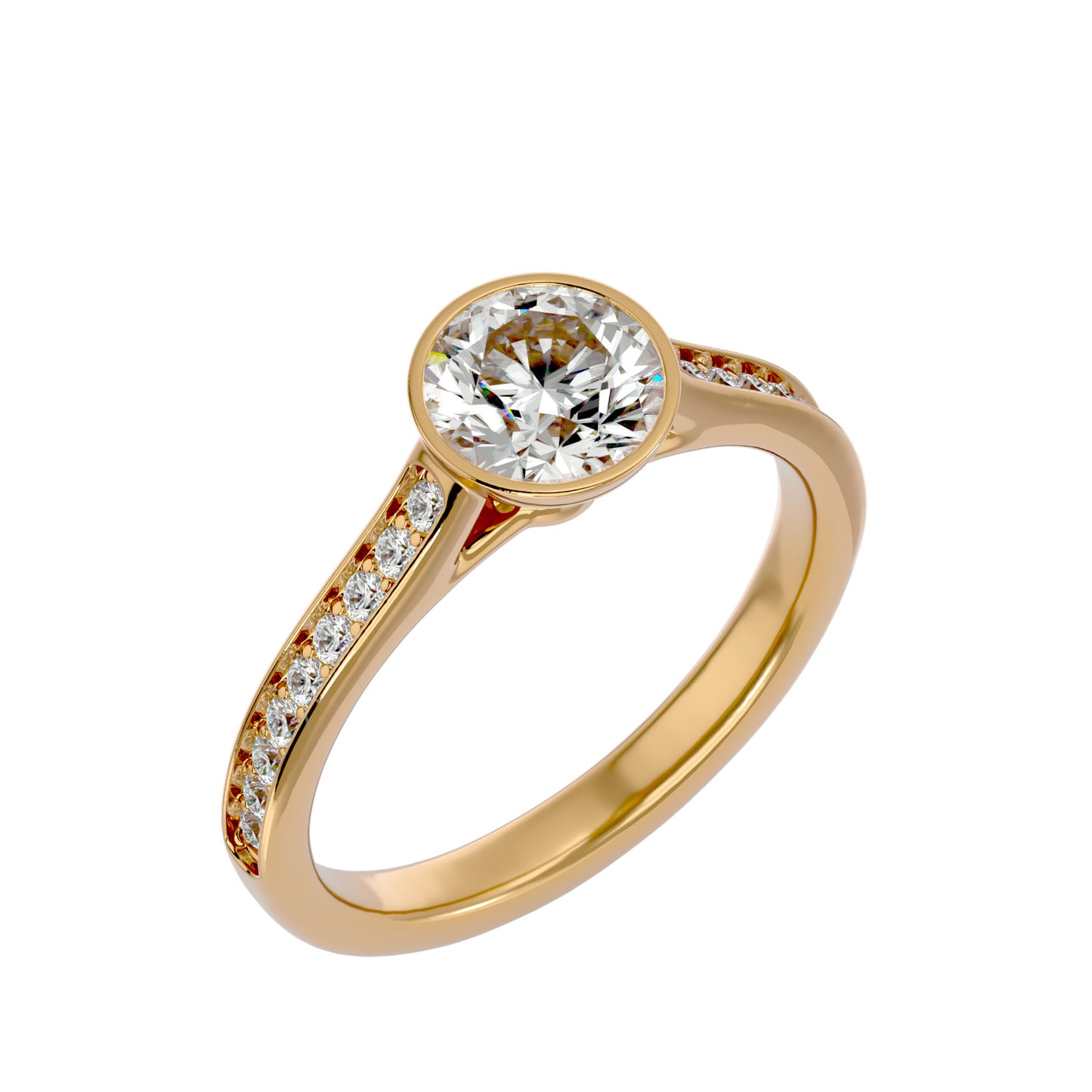 Elif bezel diamond engagement ring