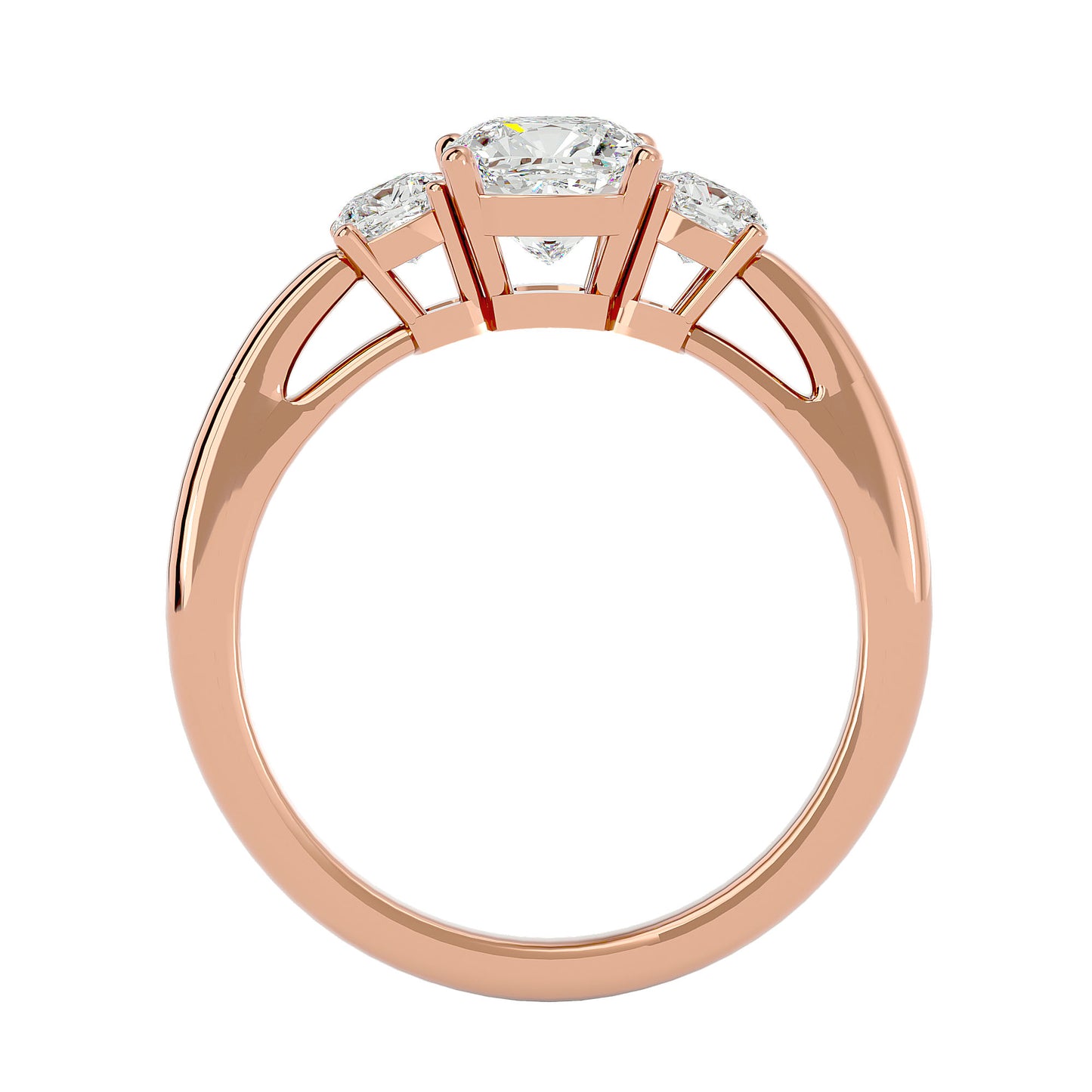 Nazlı three stone diamond engagement ring