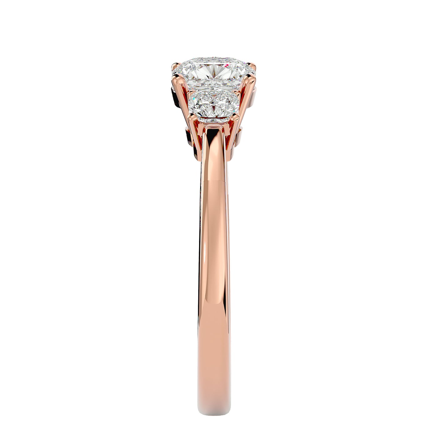 Nazlı three stone diamond engagement ring