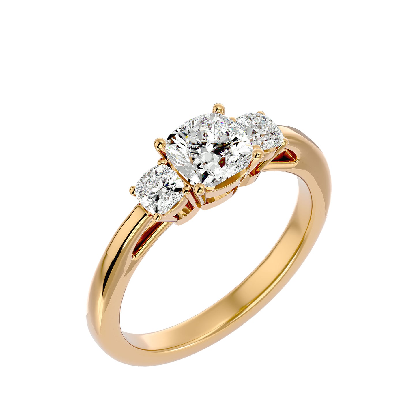 Nazlı three stone diamond engagement ring