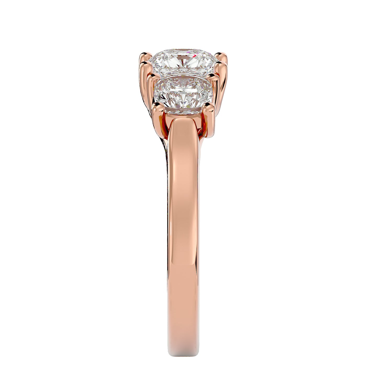 Seda side cushion diamond engagement ring