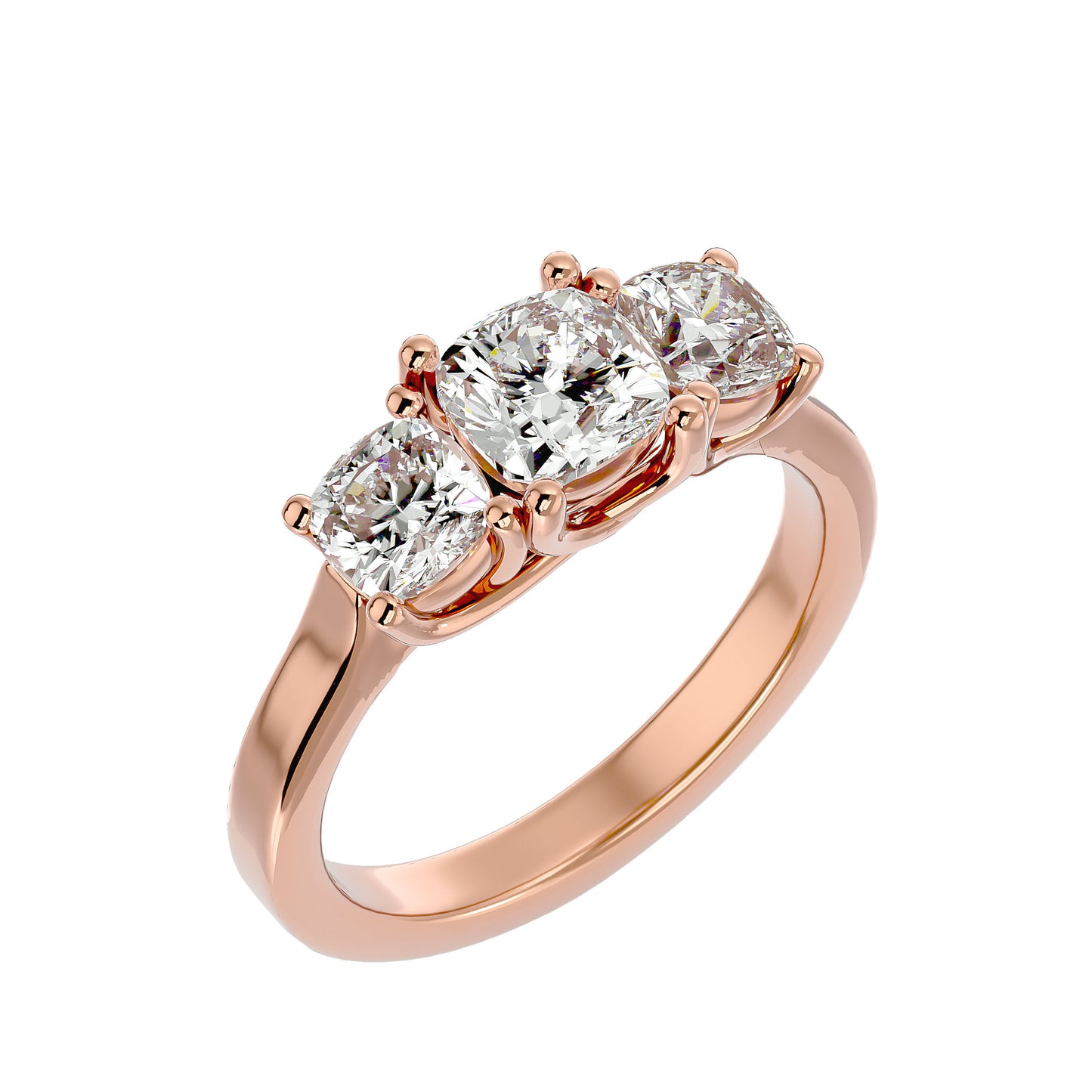 Seda side cushion diamond engagement ring