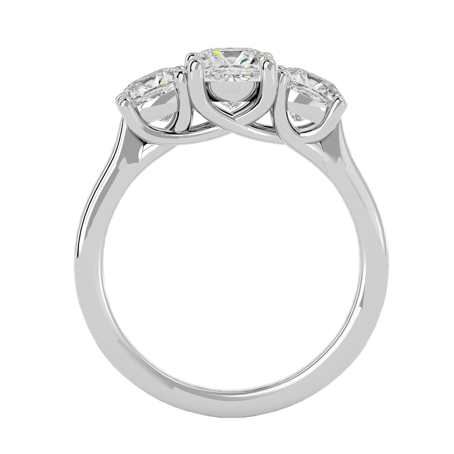 Seda side cushion diamond engagement ring