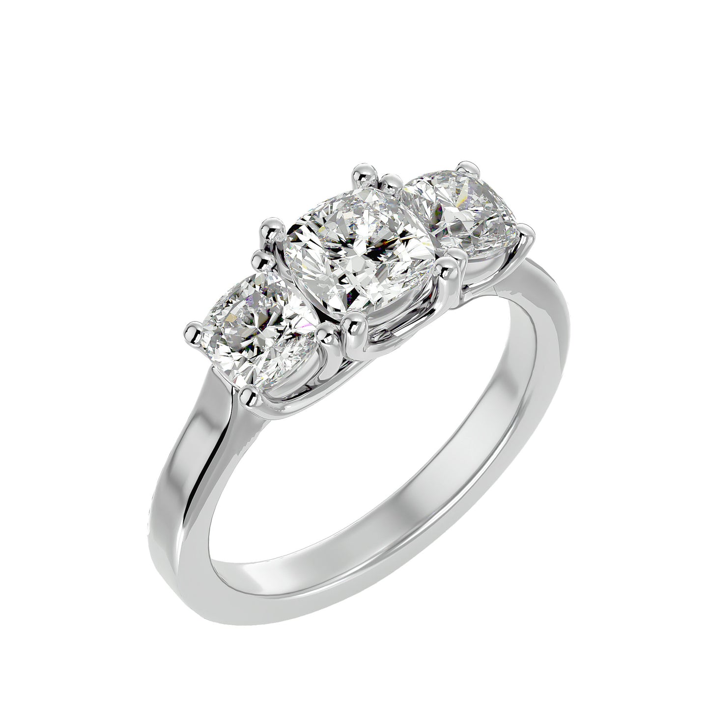 Seda side cushion diamond engagement ring