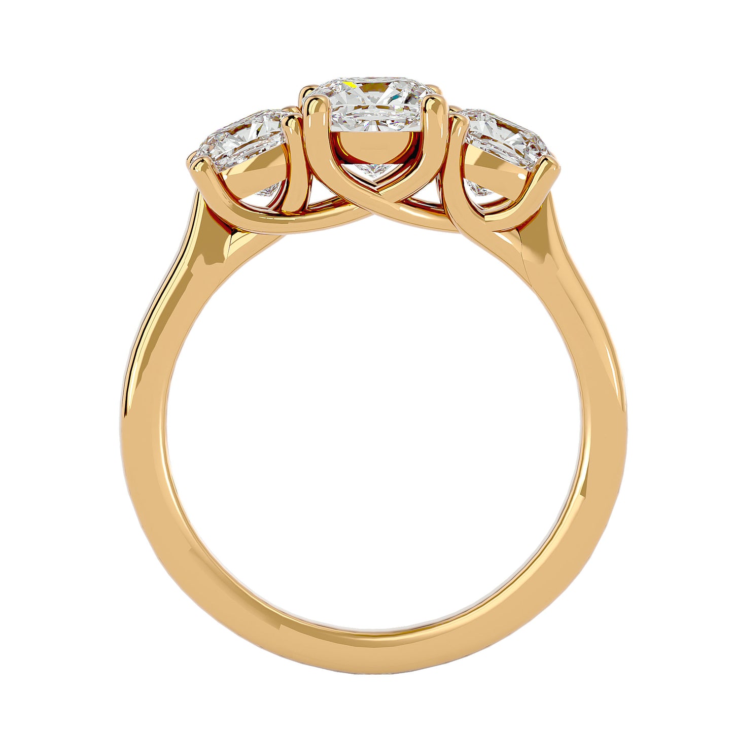 Seda side cushion diamond engagement ring