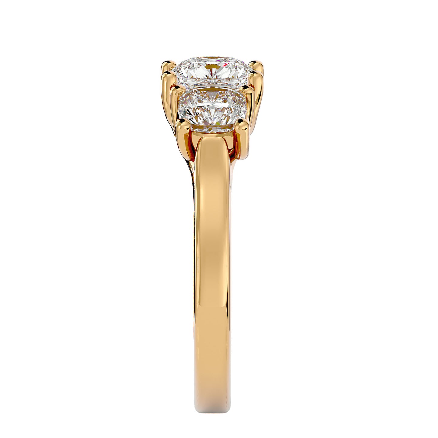 Seda side cushion diamond engagement ring