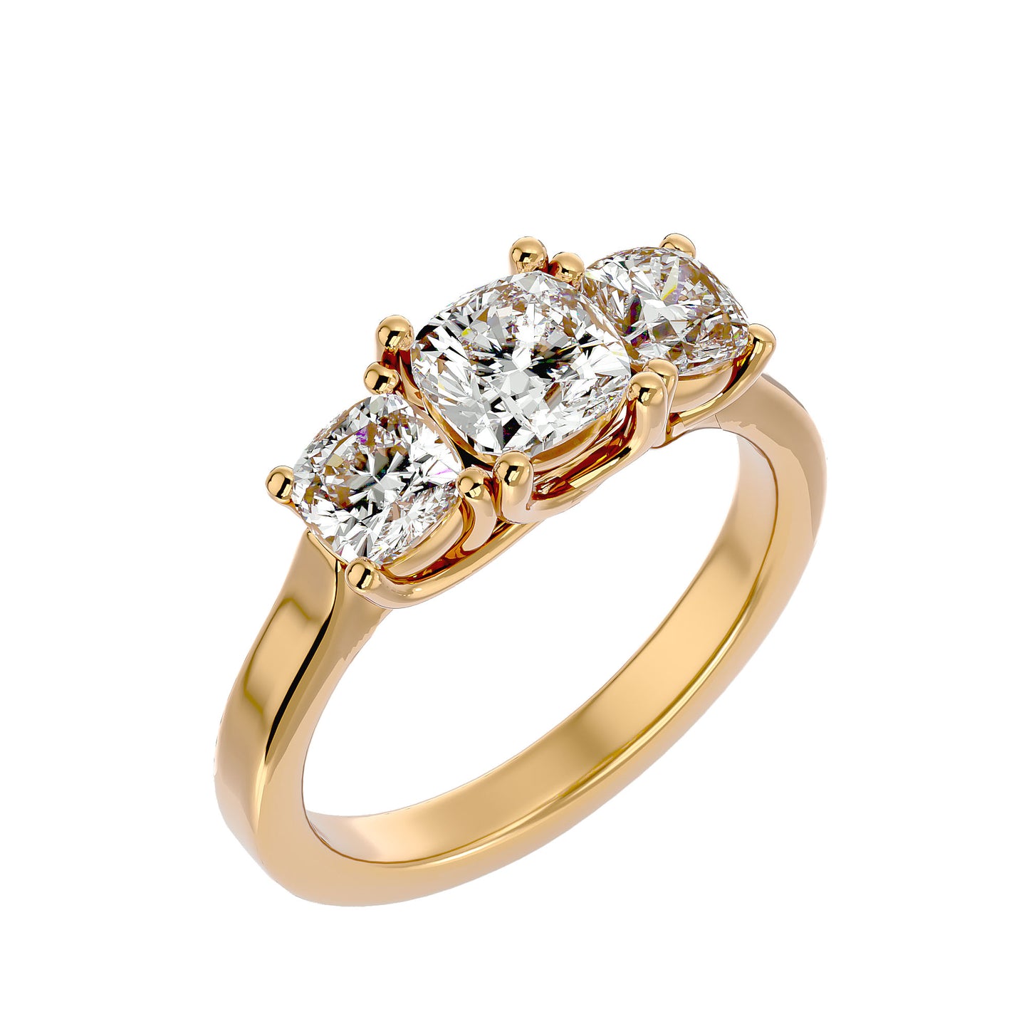Seda side cushion diamond engagement ring