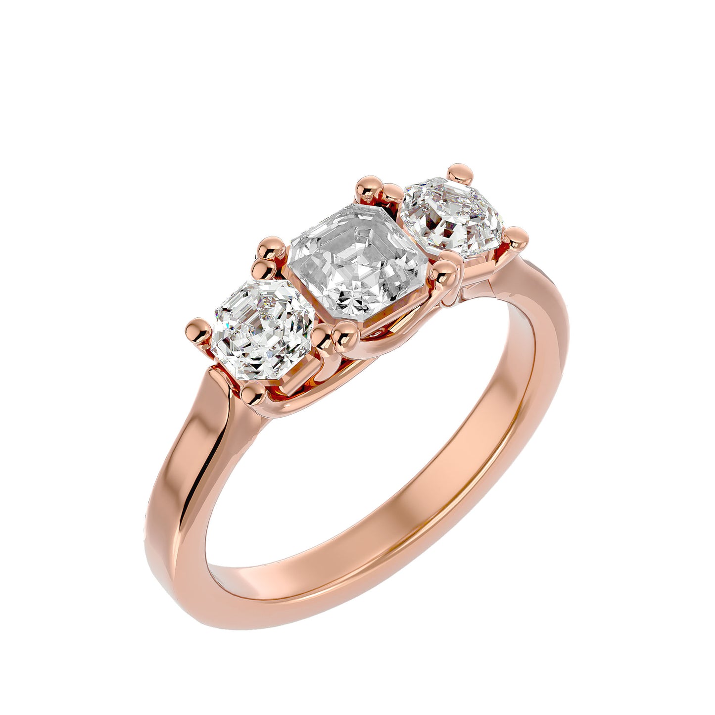 Gülben side octagon diamond engagement ring