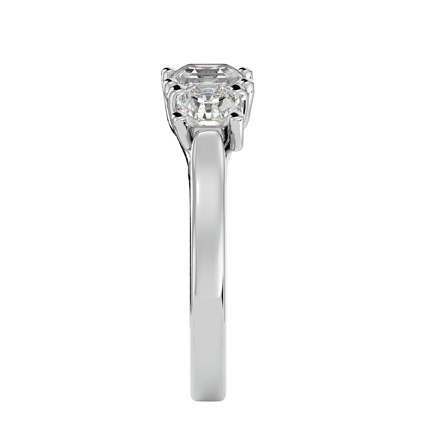Gülben side octagon diamond engagement ring