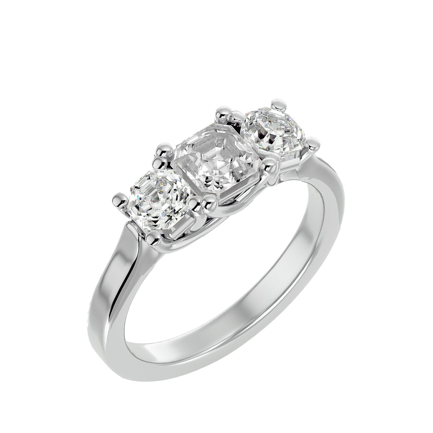 Gülben side octagon diamond engagement ring
