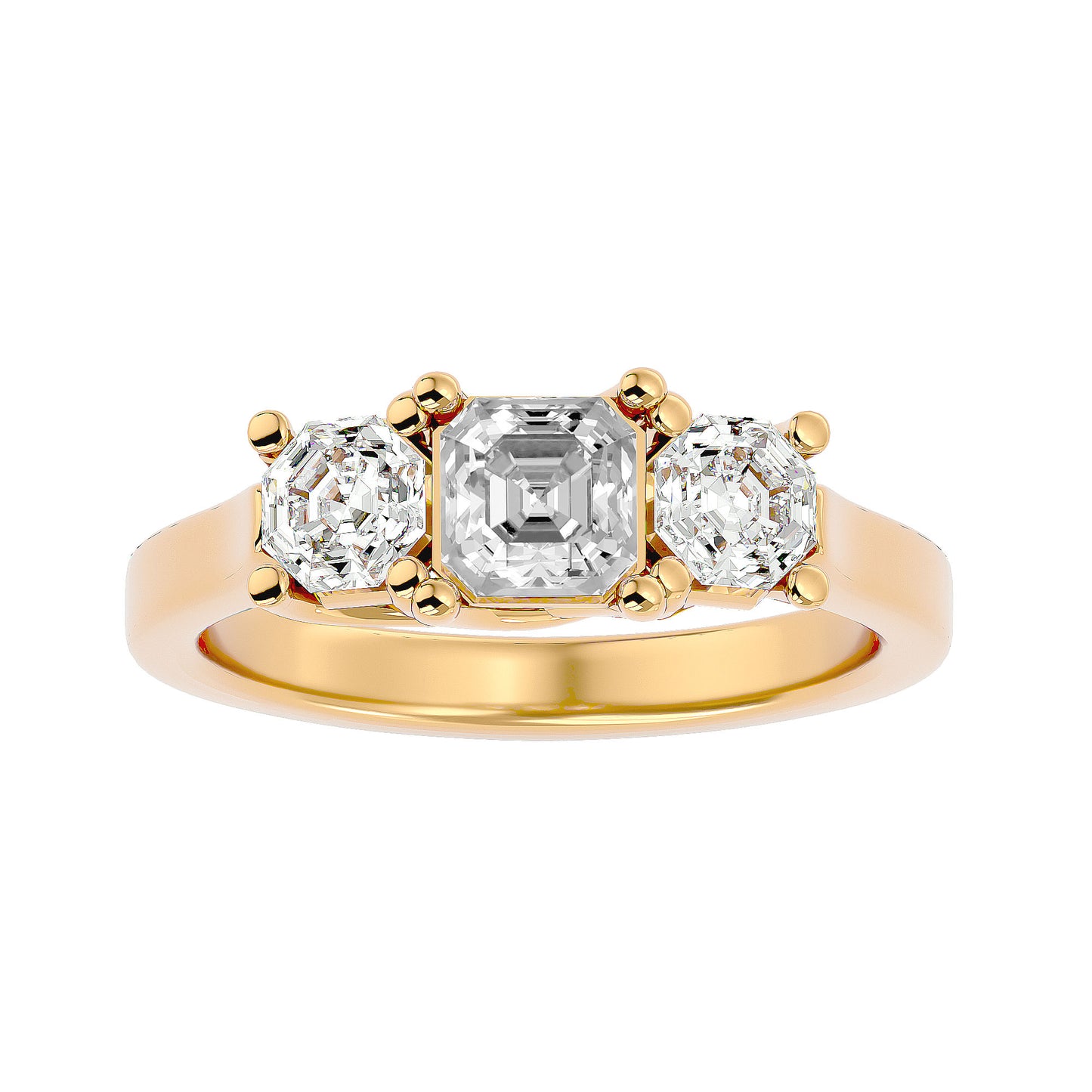 Gülben side octagon diamond engagement ring