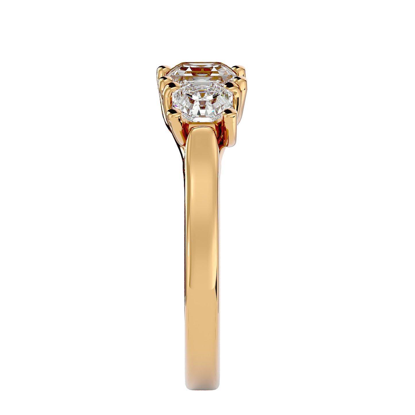 Gülben side octagon diamond engagement ring