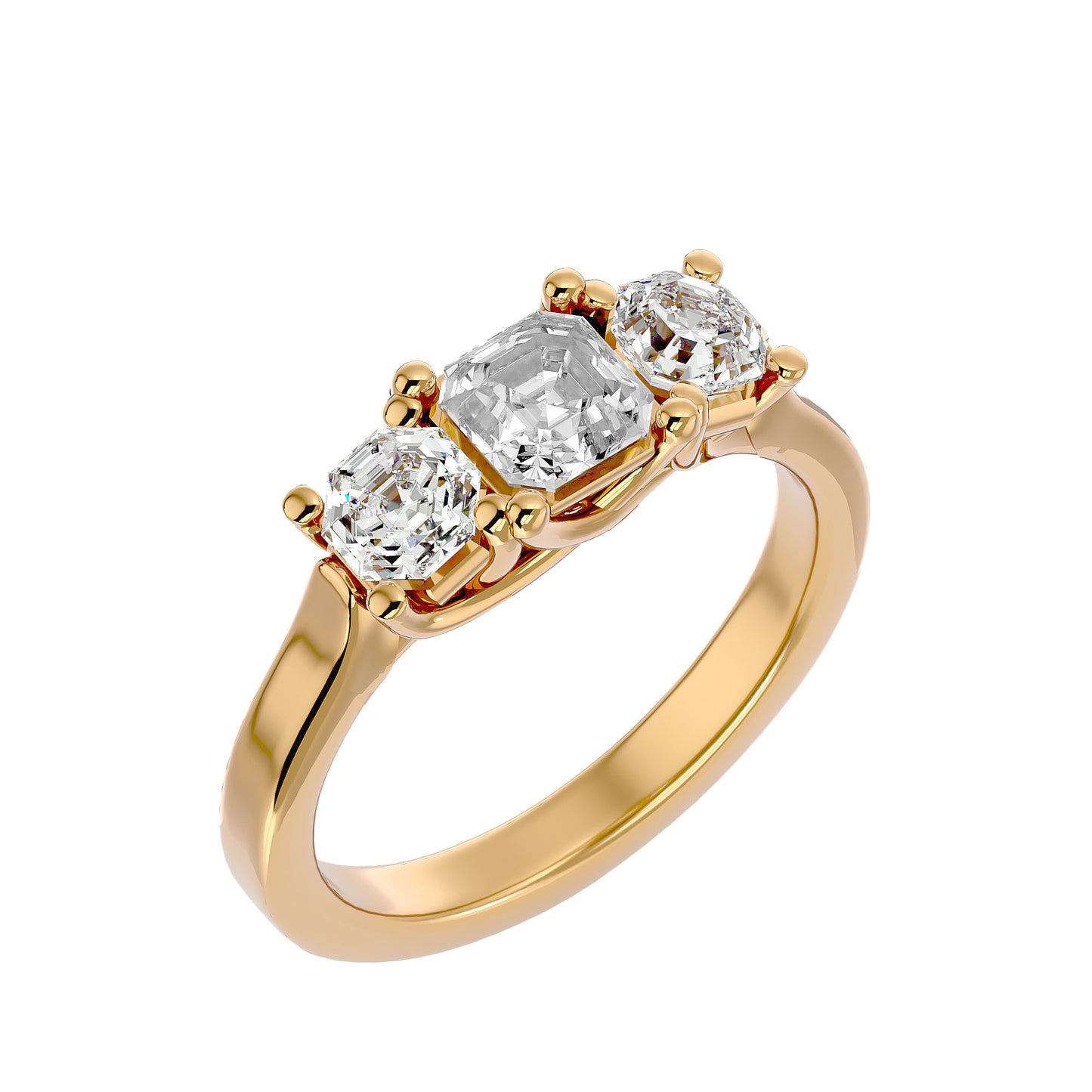 Gülben side octagon diamond engagement ring