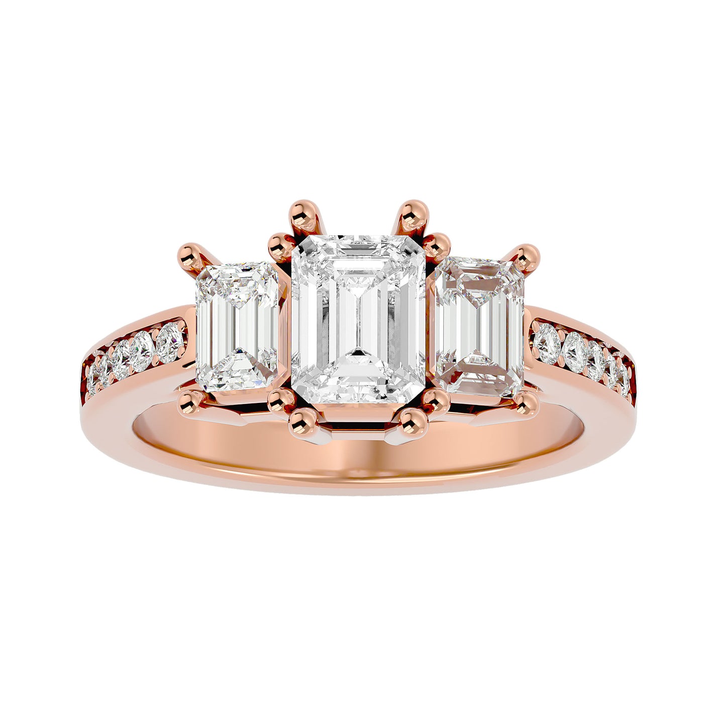 Alara side emerald diamond engagement ring