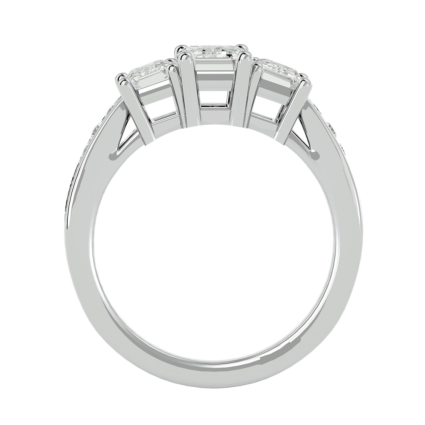 Alara side emerald diamond engagement ring