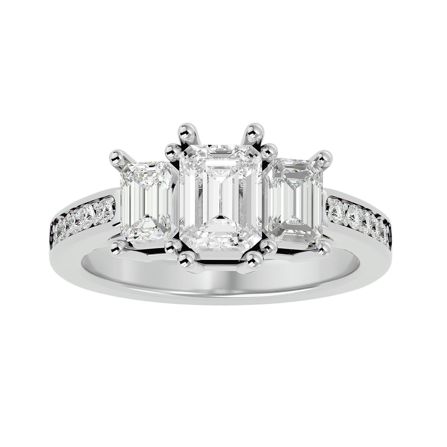 Alara side emerald diamond engagement ring