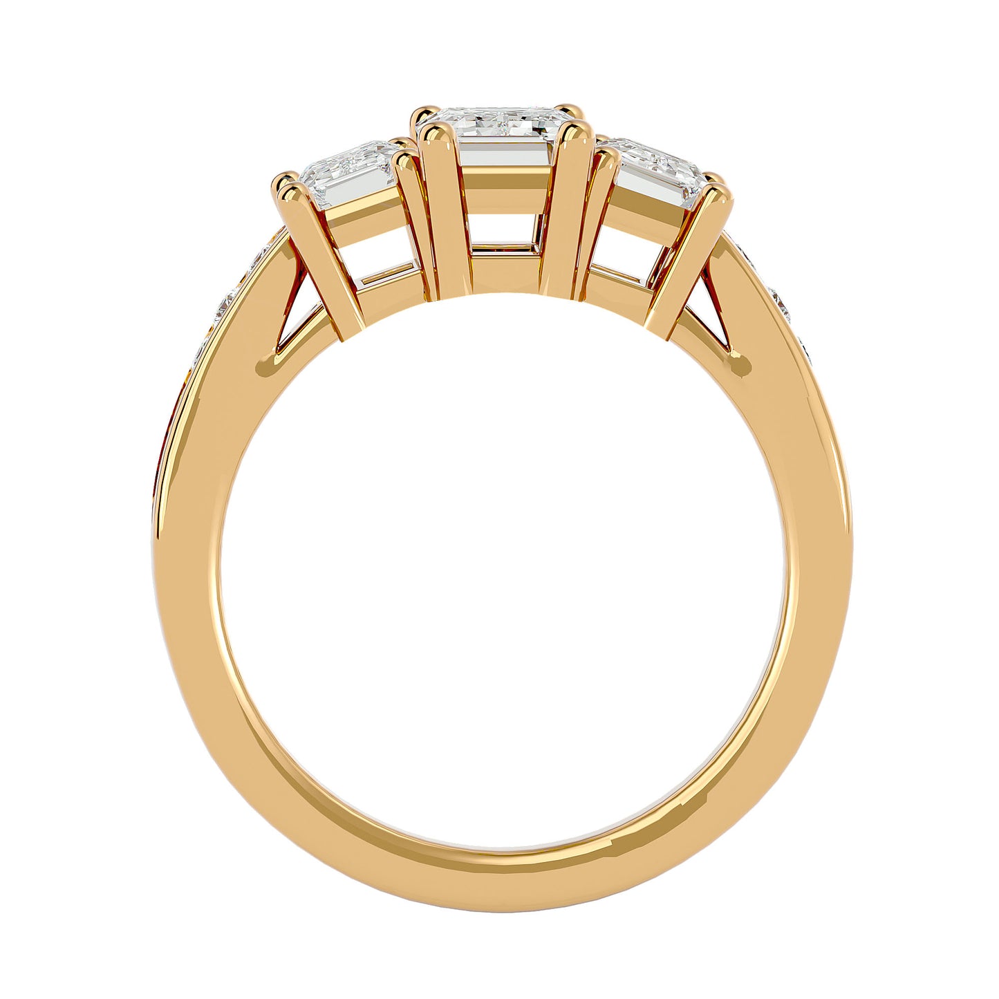 Alara side emerald diamond engagement ring
