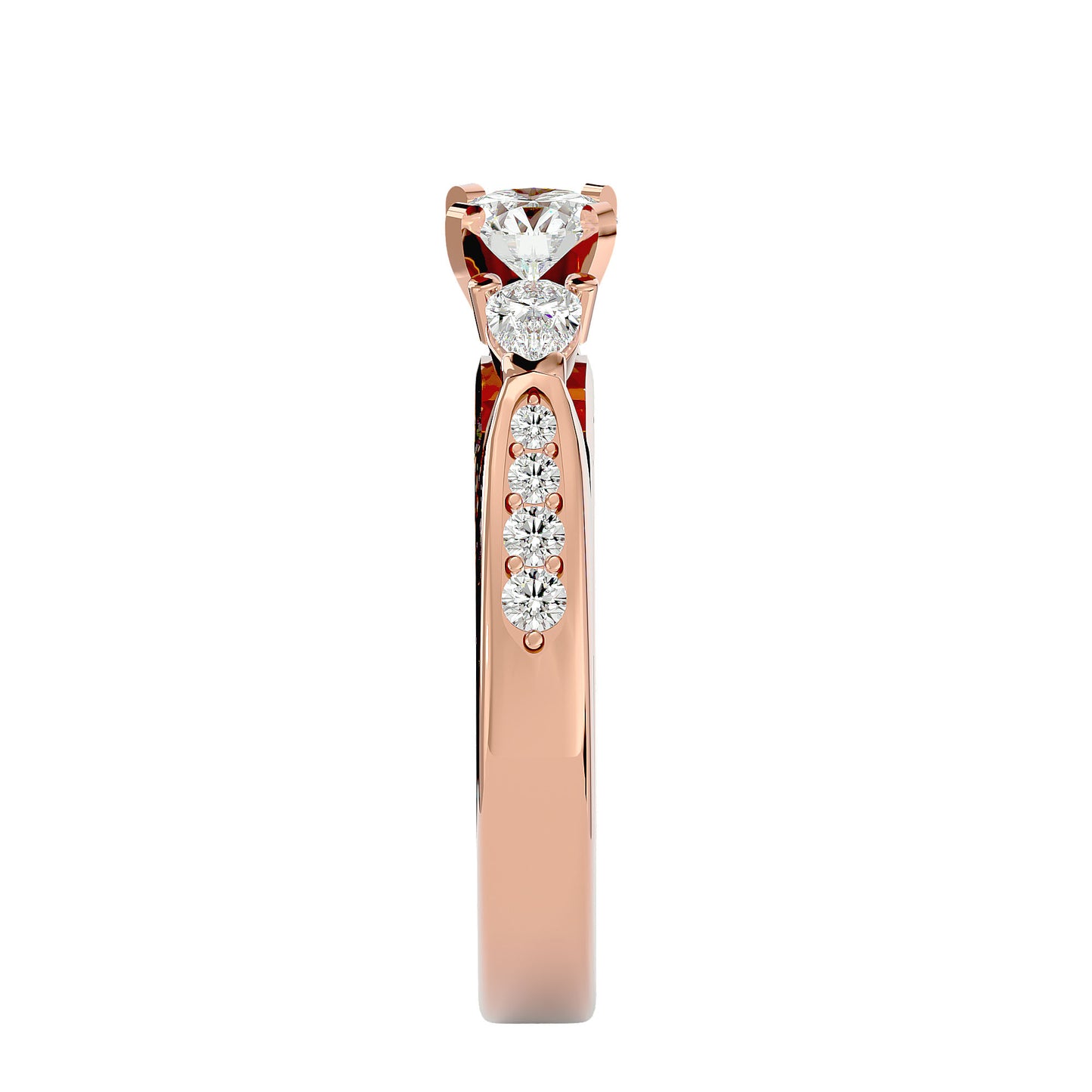 Fenna side pear diamond engagement ring