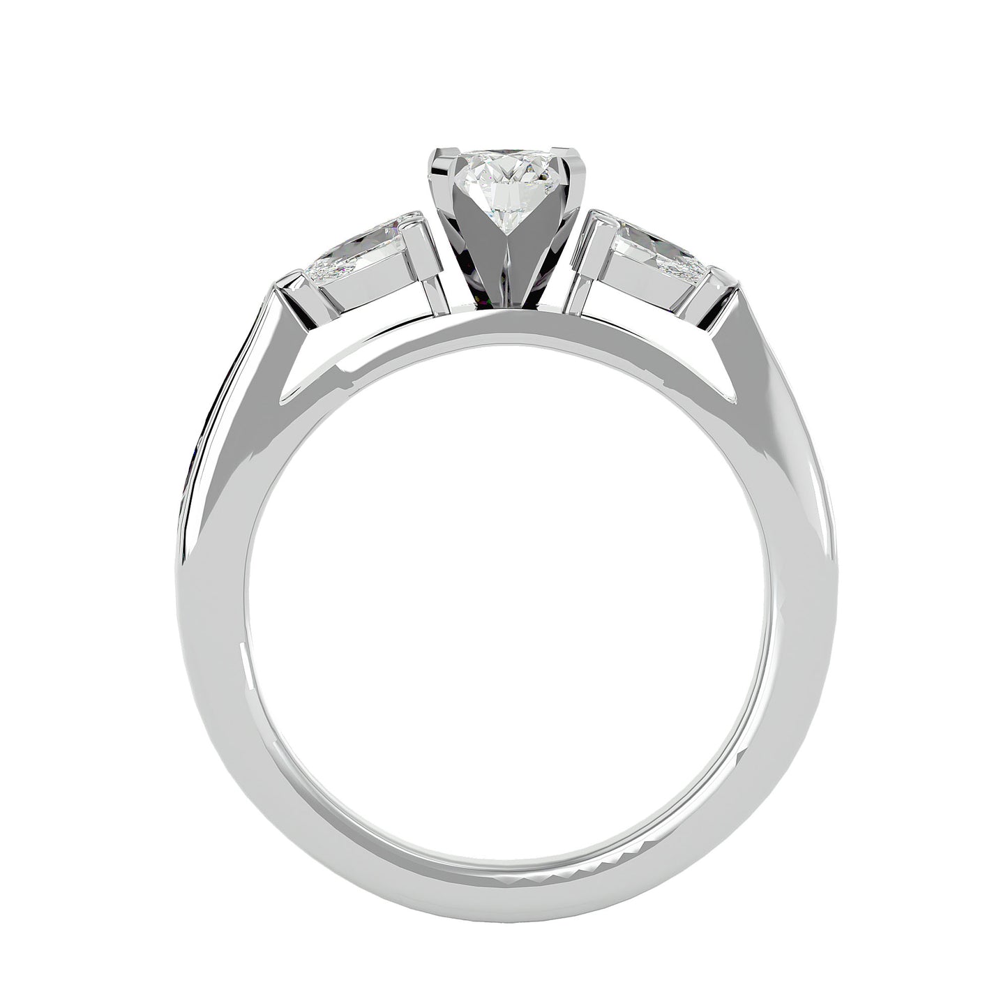 Fenna side pear diamond engagement ring