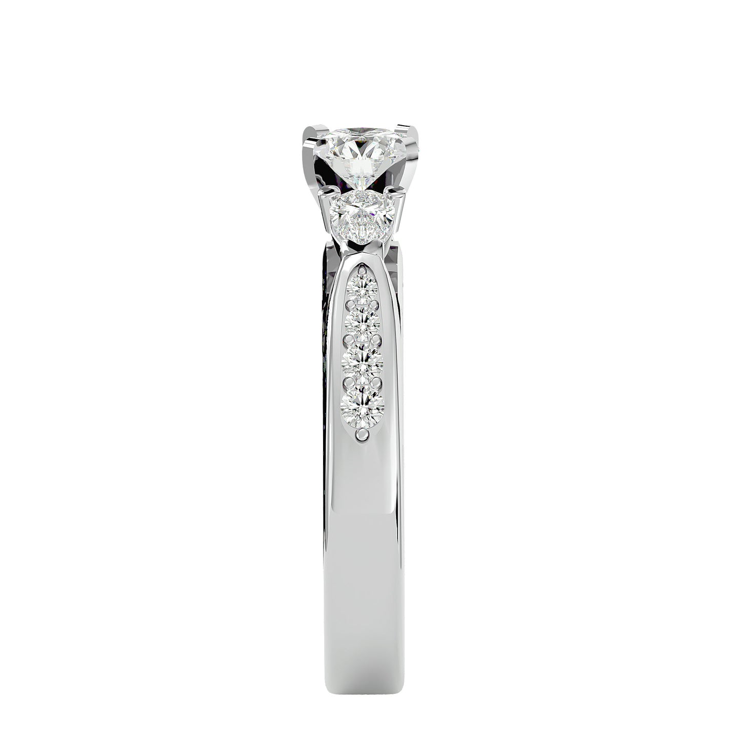 Fenna side pear diamond engagement ring